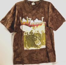 Led Zeppelin Ii Vintage 90s Heavy Metal Album Rock Roll Brown Tie Dye T-Shirt L - £102.86 GBP