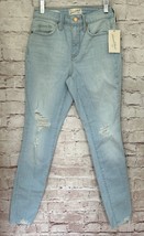 Universal Thread Womens Jeans High Rise Skinny Light Wash Denim Holes Size 0 NEW - £22.81 GBP