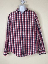 Canterbury Men Size XL Colorful Striped Check Button Up Shirt Long Sleeve - £7.72 GBP