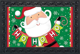 Santa Ho Ho Ho Christmas Doormat Holiday Indoor Outdoor 18" X 30" - £34.59 GBP