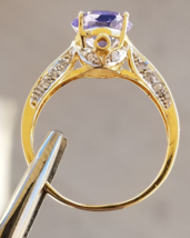 10k Yellow Gold Natural VVS Octagon Tanzanite Ring - £1,171.67 GBP