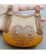 UNUSUAL Hand Carved 1800&#39;s Wood Coin Purse Pouch Handbag Holder Box Incr... - €215,62 EUR