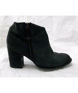 Aldo Ankle Booties Nubuck Suede Chunky Heel Boot Bootie Black size 8 - $25.61 CAD