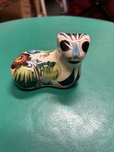 Vintage Cat Tonala Hand Painted Mexican Pottery Statue Figurine 3” - $19.79