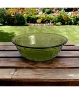 Vintage Daisy Pattern Avocado Green FTD Glass Bowl Candy Dish 1979 Repla... - £13.93 GBP