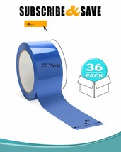 36 Rolls Of Carton Blue Sealing Tape 2&quot; x 55 Yards Thickness 2 Mil - £81.74 GBP