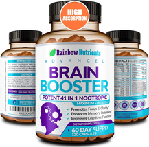 Brain Booster Supplements for Memory, Focus, Clarity, Energy, Performance | Natu - £48.04 GBP