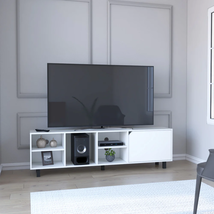 TV Stand for Tv´S up 70&quot; Estocolmo, Four Open Shelves, White Finish - $172.63