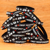 100 First Responders Wristband Bracelets Police, Fire, EMS, Military Bands - £38.69 GBP