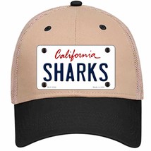 Sharks California State Novelty Khaki Mesh License Plate Hat - £23.24 GBP