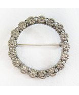 Vintage Early 20th Century Floral Circle Pin Brooch - £14.21 GBP