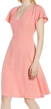 Lewit Pink New Deep Womens V-neck Fit N Flare Sheath Casual  Dress - £93.57 GBP