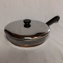 Revere Ware Copper Bottom Stainless Steel Skillet With Lid 10&quot; 92C  CLEAN - $29.95