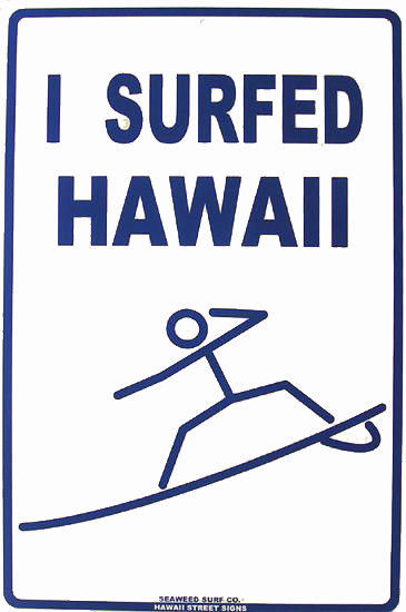 I Surfed Hawaii Surf Surfing Surfer Beach Ocean Waves Aluminum Sign - £15.92 GBP