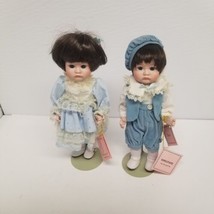 Kingstate Ken &amp; Kate Boy &amp; Girl Porcelain Doll w/ Stands Lot of 2 w/ Tags - £19.40 GBP