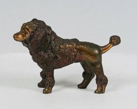 Poodle Coppered Spelter Figurine Vintage Japan Cast Metal Dog Statuette - £23.39 GBP