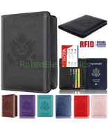 Anti-Theft RFID Blocking Leather Passport Holder ID Credit Card Cover Wa... - $9.99