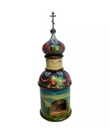 Vintage Hand Crafted and Painted Russian Wood Orthodox Cathedral Bell Tower - £19.64 GBP