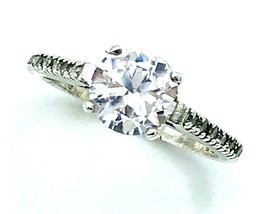 Vintage Sterling Silver 1.25ct Round CZ Engagement Ring Size 6 - £17.20 GBP