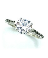 Vintage Sterling Silver 1.25ct Round CZ Engagement Ring Size 6 - $21.78