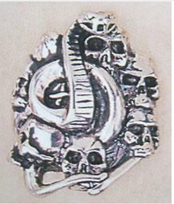 DELUXE SNAKE IN PILE OF SKULLS SILVER BIKER RING BR211  jewelry NEW mens SNAKES