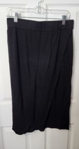 Eileen Fisher Jersey Knit Wrap Skirt Black Sz M Viscose Blend Midi USA  - £19.48 GBP