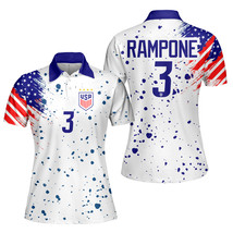 Christie Rampone #3 USWNT Soccer FIFA Women&#39;s World Cup 2023 Polo Shirt  - £37.01 GBP+