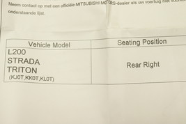 New OEM Rear RH Seat Belt Retractor Black 2015-2019 L200 Triton 7000F163... - £51.43 GBP