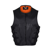 Vance Leather Men&#39;s Premium Leather &#39;Commando&#39; Tactical Style Vest - $90.00+