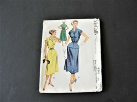 McCall's 9347-Misses’ One or Two-Piece Dress - Size 14-1/2-Sewing Pattern 1953. - £18.17 GBP