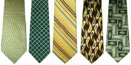 Mens Neck Tie Lot of 5 DKNY GAP Palatina Palmer Silk Stripe Tan Yellow B... - £15.32 GBP