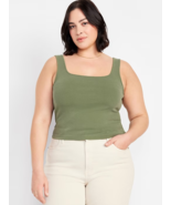 Old Navy Women&#39;s Ultra Crop Tank Top Size LARGE Olive Color Ribbed New - $21.20 CAD