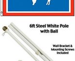 Moon 2x3 2x3 State of Wyoming Flag White Pole Kit Gold Ball Top - Bright... - $29.88