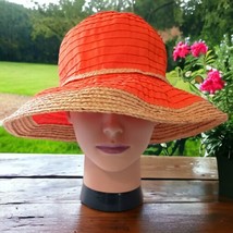 Scala Collezione Womens Hat Cotton Straw Bucket Sun Adjustable Cotton Wide Brim - £23.64 GBP