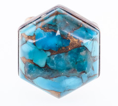 Jay King Argent Sterling Turquoise avec Or Matrice Taille Bague 7 - $1,460.84 MXN