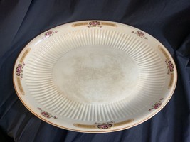 Vintage Ivory Porcelain by Sebring - Serving Platter 15.5&quot; Oval Pink/Gold Floral - £14.97 GBP