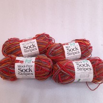Premier Wool Free Sock stripes PHOENIX 4 skeins Yarn variegated red 1 super fine - £23.17 GBP
