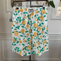 NWT NOS Vintage 80s Surfin Summer Yellow Rose Shorts M L - $27.36