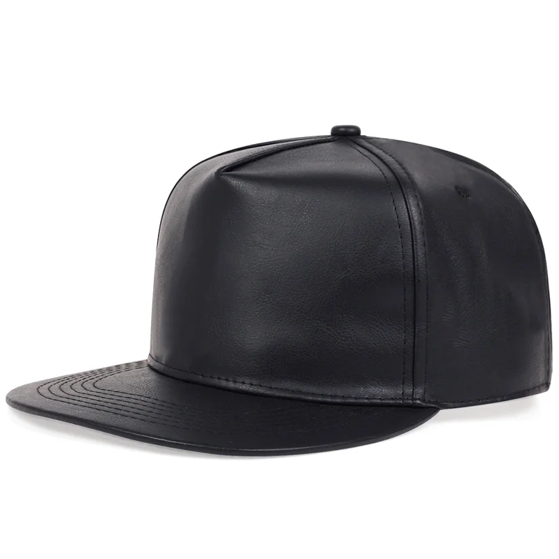 Solid Leather Snapback Hat Men Women Adjustable Baseball Cap Sport Hip H... - £10.53 GBP+