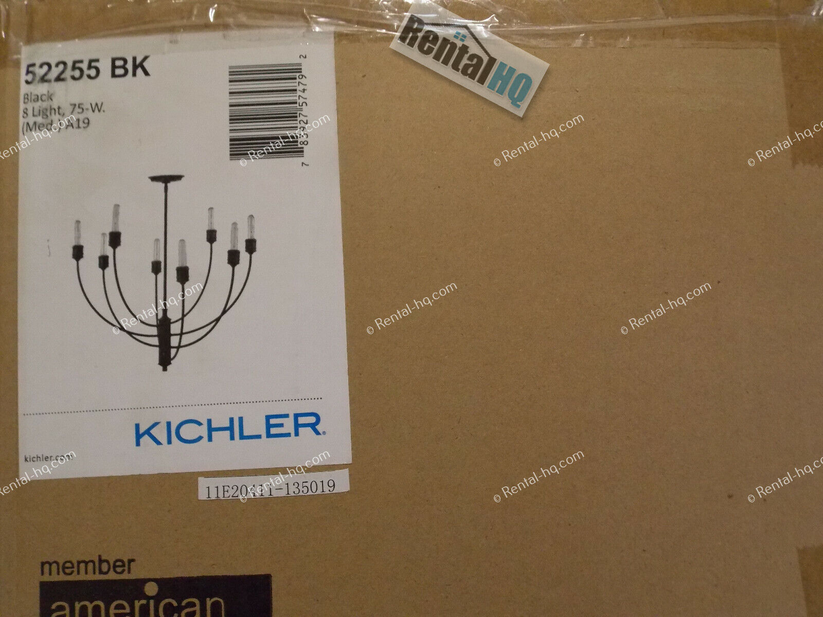 Kichler 52255BK Hatton 8 Light 30"W Chandelier, Black - $375.00