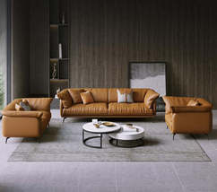 Modern minimalist living room leather sofa set - £2,917.28 GBP+