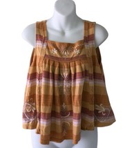 Free People Embroidered Knit Sleeveless Babydoll Top Size Medium - £22.59 GBP