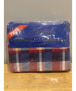 Percale Vintage Twin Sheet Sets Checked Blue Red Tommy Combed Cotton Pik... - $40.73 CAD