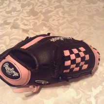 Rawlings glove T ball softball 9.5 inch PL950BP Fits left hand basket web pink  - £13.51 GBP