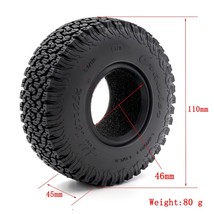 4pcs 1.9 Inch Rubber Tyre 110*45mm For 1/10 Rc Crawler Car Trax Trx4 Axial Scx10 - £20.92 GBP
