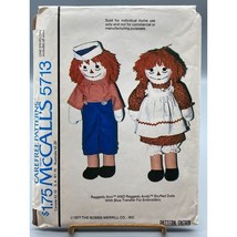Vintage Sewing PATTERN McCalls 5713, Carefree Patterns Raggedy Ann and Andy Doll - £27.48 GBP