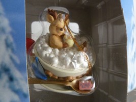 Vintage Christmas Reindeer in Teacup Bubble Bath w Rubber Ducky Ornament 1997 - £7.81 GBP