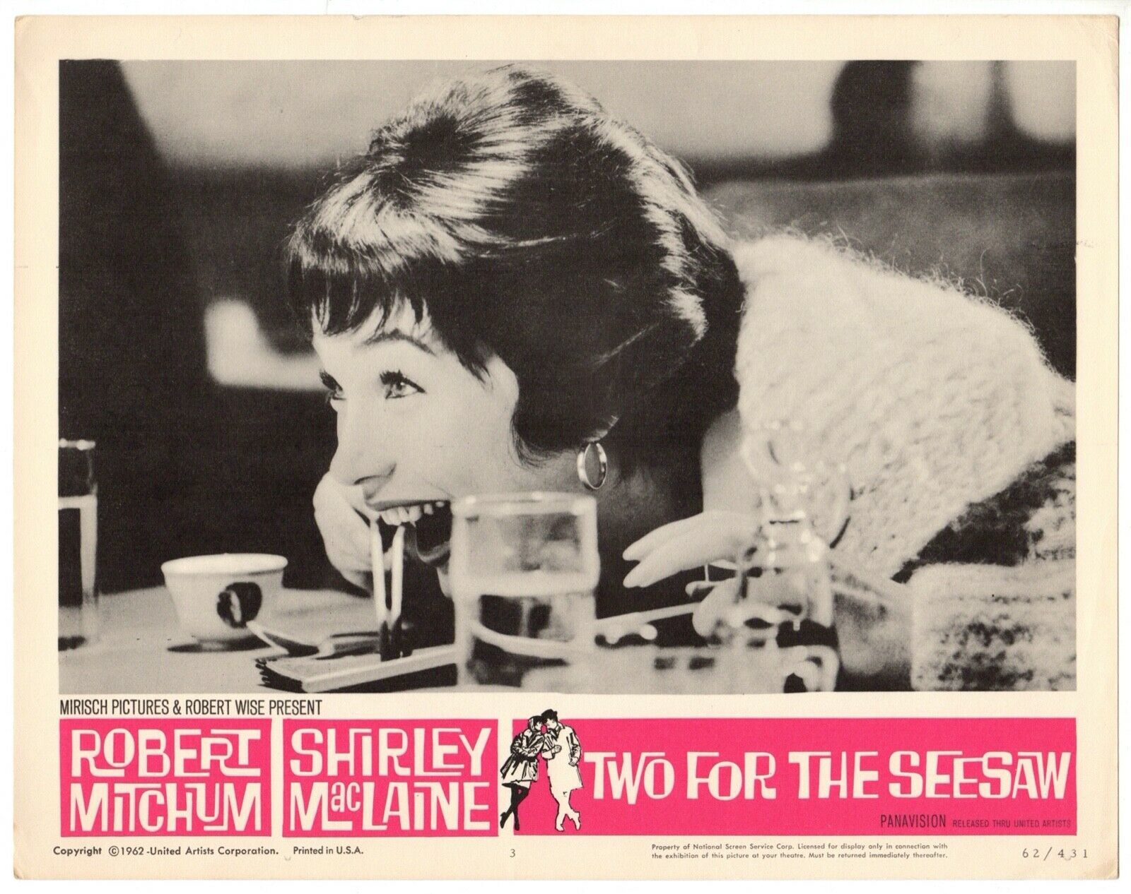*Robert Wise&#39;s TWO FOR THE SEESAW (1962) Robert Mitchum &amp; Shirley MacLai... - $50.00