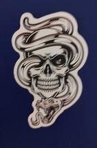 Skull With Snake Adult Humor Skateboard Guitar Phone Sticker - £2.99 GBP
