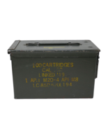 Metal Military Ammo Box Empty Storage Container ~ CAL .50 Linked M9 - $36.62